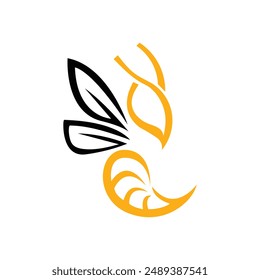 honey bee logo design vector illustration template.