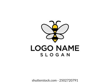 Honey Bee Logo Design Vector.