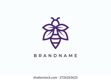 Ilustración vectorial de diseño de logotipo de abeja de miel 