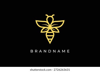 Ilustración vectorial de diseño de logotipo de abeja de miel 