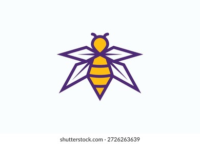 Ilustración vectorial de diseño de logotipo de abeja de miel 