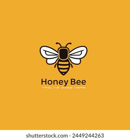 Logo de la abeja. Dibujado a mano ilustraciones de estilo de grabado.