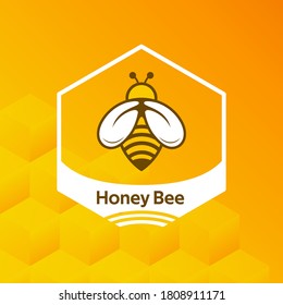 Honey Bee Logo Hexagone Honey Background Stock Vector (Royalty Free ...