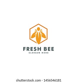 Honey Bee logo icon design - vector