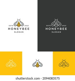 Honey Bee logo icon design template 
