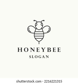 Honey bee logo icon design template vector illustration