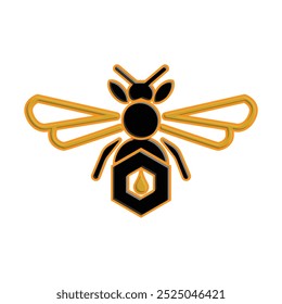 honey bee logo. bee and honey icon. flat design style. suitable for brands, businesses, companies. flat design template