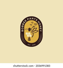 Plantilla de icono del logotipo de Honey Bee. Logo de la compañía de la miel.