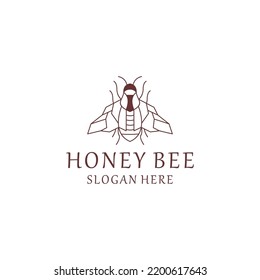 Honey Bee logo icon vector image line