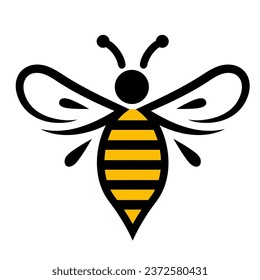 Honigbienen-Logo Symbol, Vektorgrafik, Clip Art einzeln auf weißem Hintergrund