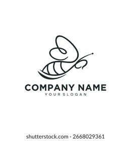 Honey bee logo icon vector design, insect logo, premium vector illustration design