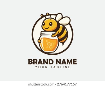 honey bee logo illustration design