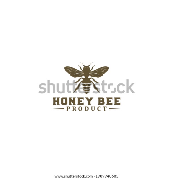 Honey Bee Logo Lebak Farming Honey Stock Vector Royalty Free