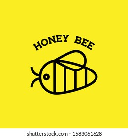 Honey Bee Logo Line Vector