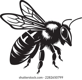 Honey Bee Logo Monochrome Design Style