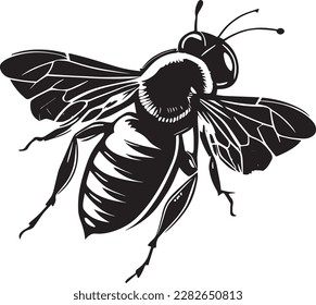 Honey Bee Logo Monochrome Design Style