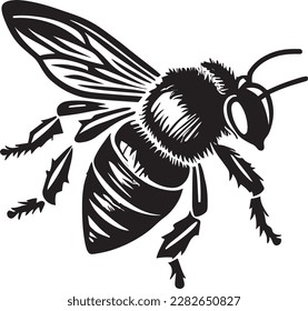Honey Bee Logo Monochrome Design Style