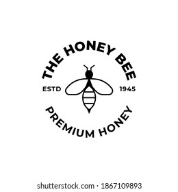 The Honey Bee logo. Nature Bee Honey Logo Vector.