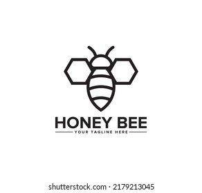 Logo de Honey Bee sobre fondo blanco, ilustración vectorial.