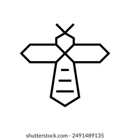 honey bee logo outline stroke vector eps