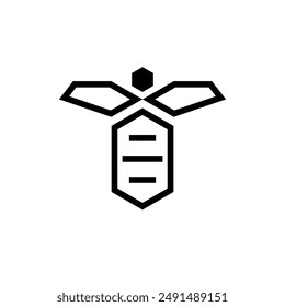 honey bee logo outline stroke vector eps