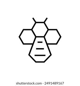 honey bee logo outline stroke vector eps