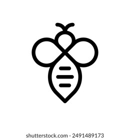 honey bee logo outline stroke vector eps