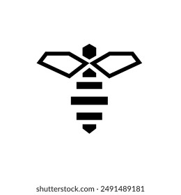 honey bee logo outline stroke vector eps