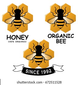 Honey Bee Logo Set