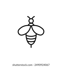 Honey bee logo sign vector outline