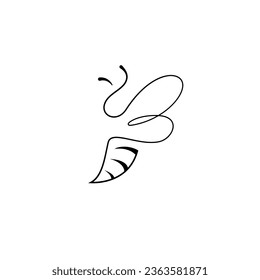 logotipo de miel y abeja con diseño sencillo, estilo de línea