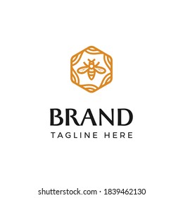 Honey with bee logo template