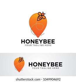 Honey Bee Logo Template Design Vector, Emblem, Design Concept, Creative Symbol, Icon