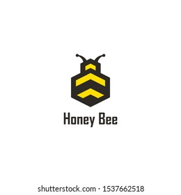 honey bee logo template design. Vector illustration. Abstract bee web Icons and vector logo.