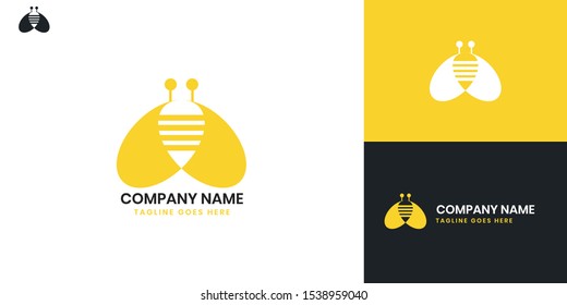 honey bee logo template design - All elements on this template are editable with vector software