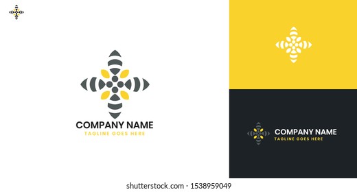 honey bee logo template design - All elements on this template are editable with vector software
