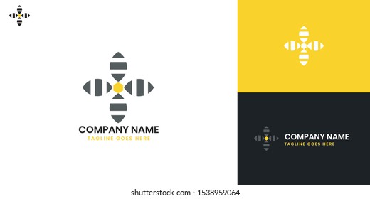 honey bee logo template design - All elements on this template are editable with vector software