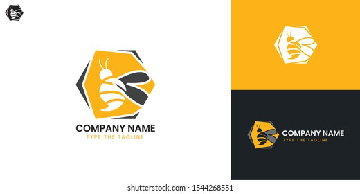 honey bee logo template design - All elements on this template are editable with vector software