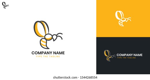 honey bee logo template design - All elements on this template are editable with vector software