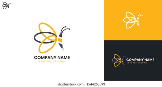 honey bee logo template design - All elements on this template are editable with vector software