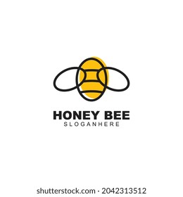 Ilustración de diseño del logotipo de la abeja de miel Icono del vector