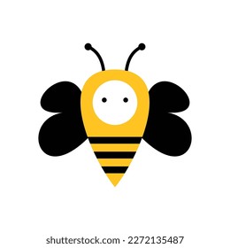 honey bee logo template design. insect sign and symbol. animal cartoon vector illustration.