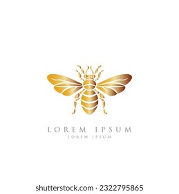 Diseño de la plantilla del logotipo de la abeja miel con gota de miel. Vector de logo de abeja, logotipo de abeja miel. Logo de la línea de estampado redondo de la abeja miel