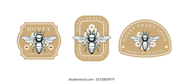 honey bee logo template design 
