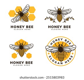 honey bee logo template design 