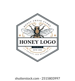 Diseño de Plantilla de logotipo de abeja de miel 