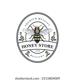 honey bee logo template design 