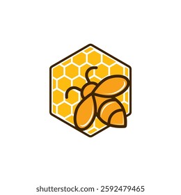 Honey bee Logo Template Design Vector, Emblem, Design Concept, Creative Symbol