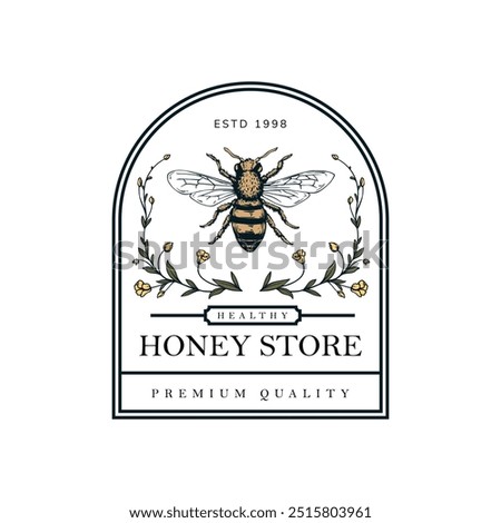 honey bee logo template design 