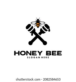 honey bee logo template illustration vector graphic
